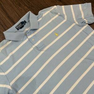 Ralph Lauren Light Blue and White Striped Polo